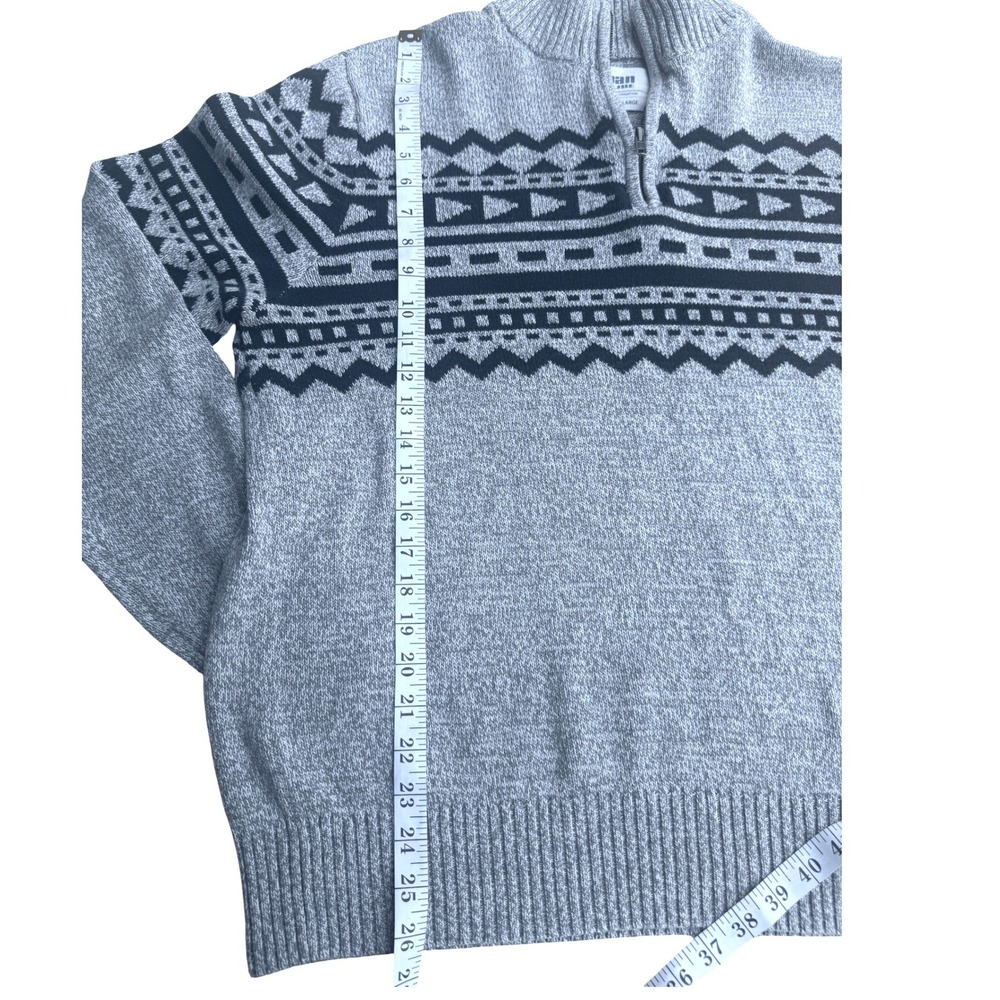 Urban Pipeline Sweater Men XL Gray Blue EUC Fair Isle Quarter-Zip Pullover - Picture 8 of 8